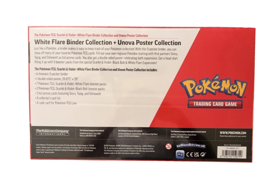 Sam's Club Pokémon White Flare Binder Collection + Black bolt Poster Collection