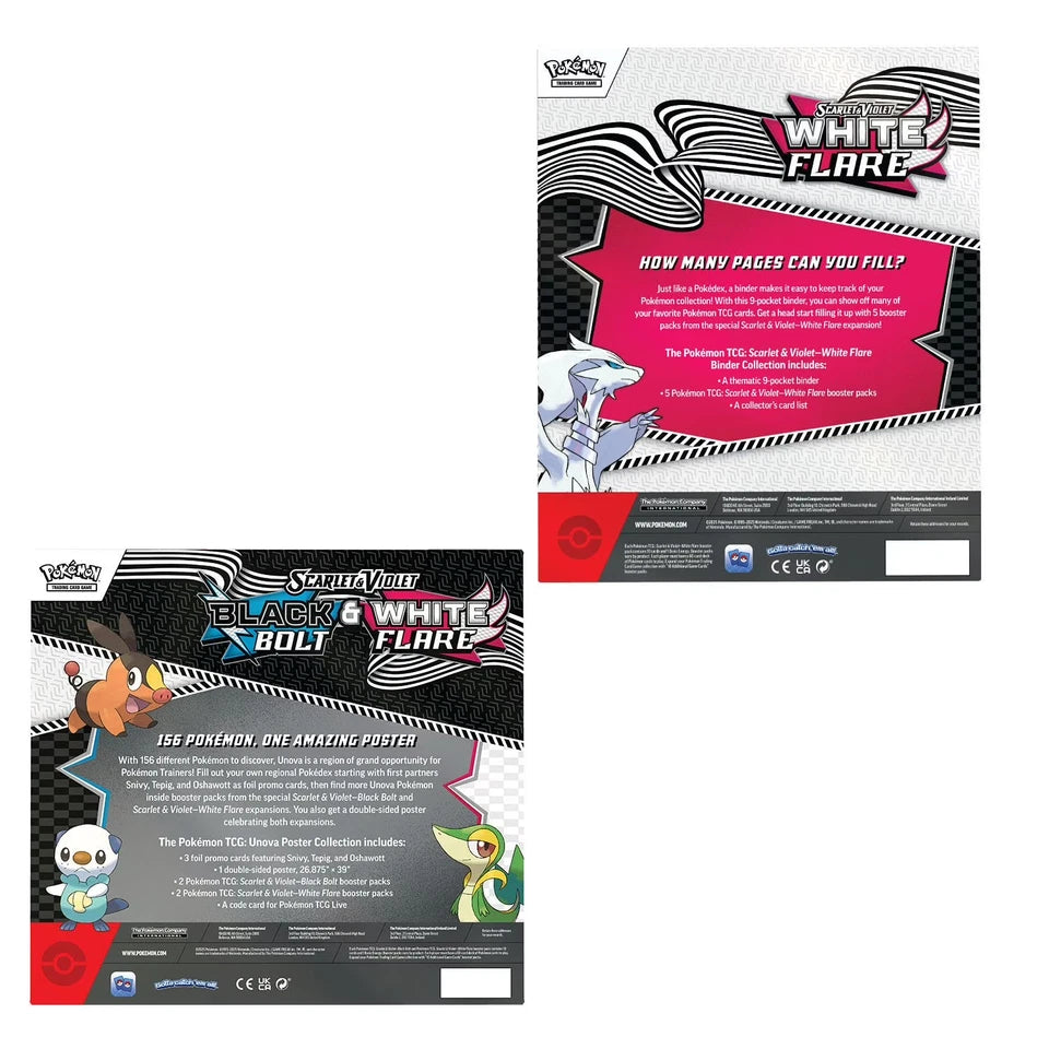 Sam's Club Pokémon White Flare Binder Collection + Black bolt Poster Collection