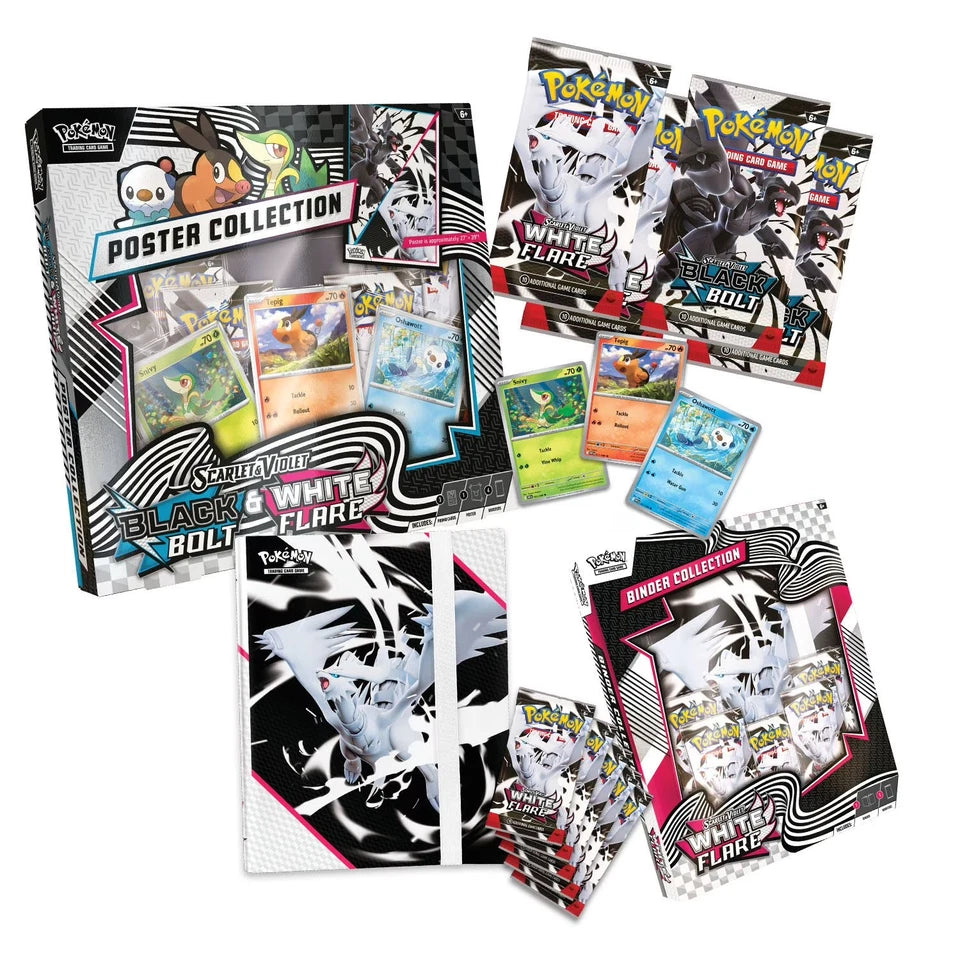 Sam's Club Pokémon White Flare Binder Collection + Black bolt Poster Collection